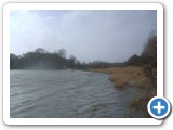 High water - the beach,bridge and reed beds are all flooded
